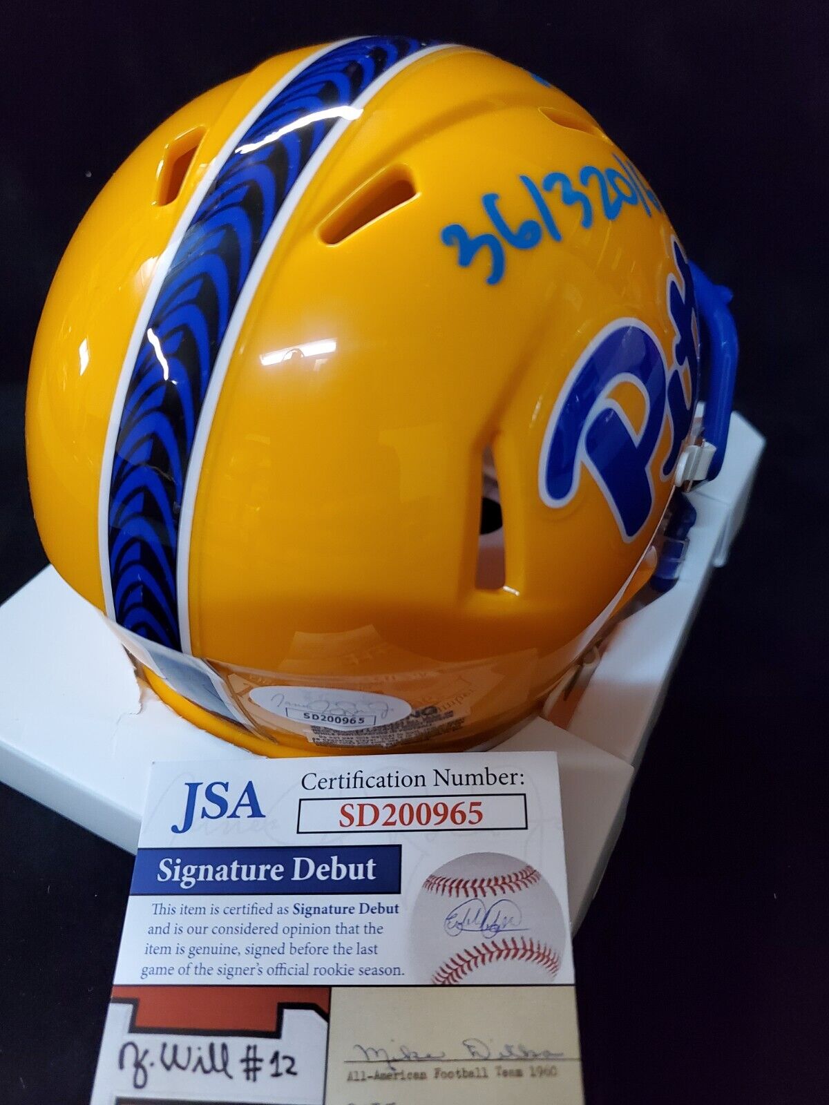 Pitt Panthers Israel Izzy Abanikanda Signed Inscribed Speed Mini Helmet Jsa Coa