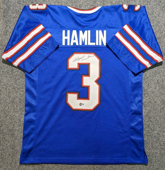 MVP Authentics Buffalo Bills Damar Hamlin Autographed Signed Jersey Beckett Holo 157.50 sports jersey framing , jersey framing