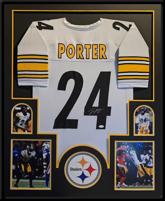 Framed Pittsburgh Steelers Joey Porter Jr Autographed Signed Jersey Jsa Coa