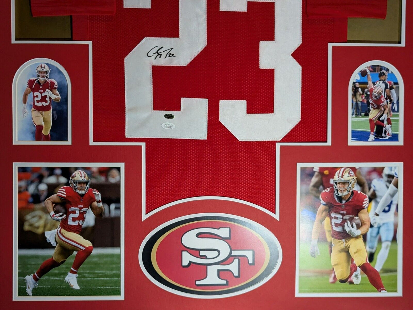 Framed San Francisco 49Ers Christian Mccaffrey Autographed Signed Jersey Jsa Coa