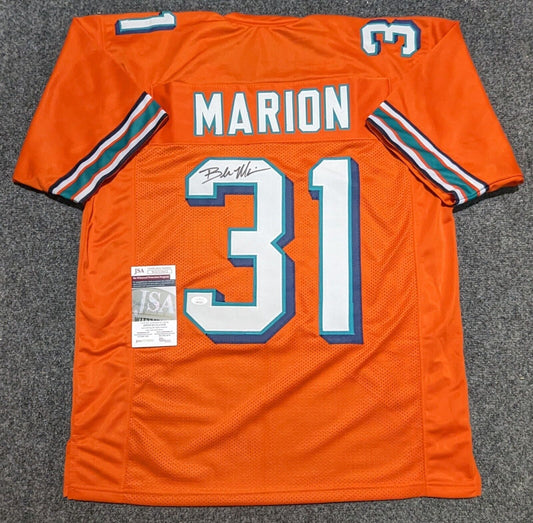 MVP Authentics Miami Dolphins Brock Marion Autographed Signed Jersey Jsa Coa 90 sports jersey framing , jersey framing