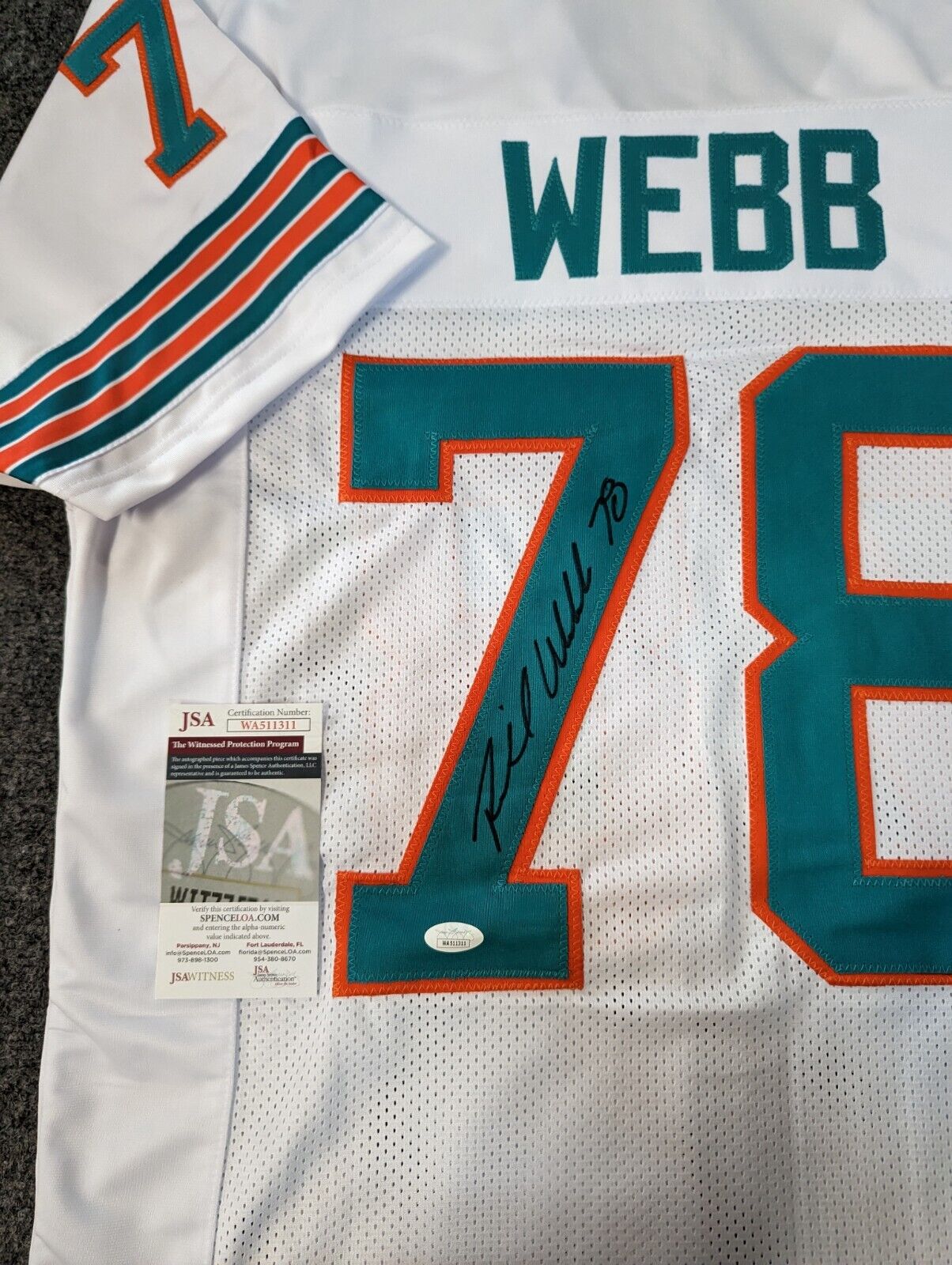 Miami Dolphins Brock Marion Autographed Signed Jersey Jsa Coa