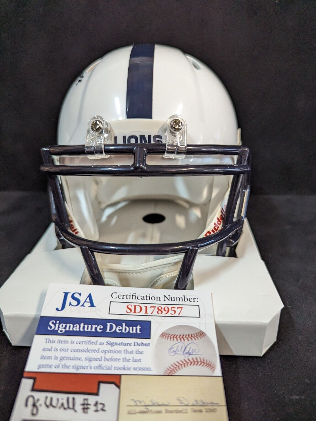 Mark Dantonio & Brian Lewerke - JSA Signed MSU Mini cheapest Helmet