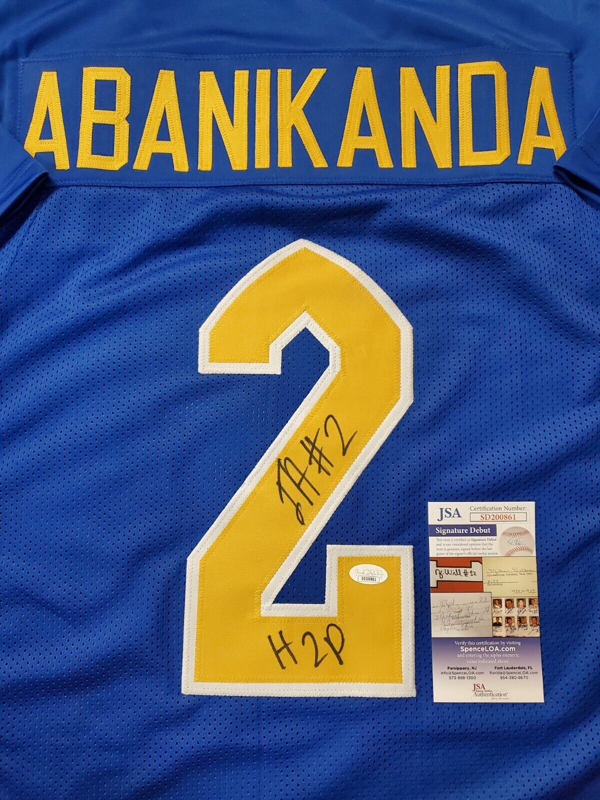 MVP Authentics Pitt Panthers Israel "Izzy" Abanikanda Autographed Inscribed Jersey Jsa Coa 99 sports jersey framing , jersey framing