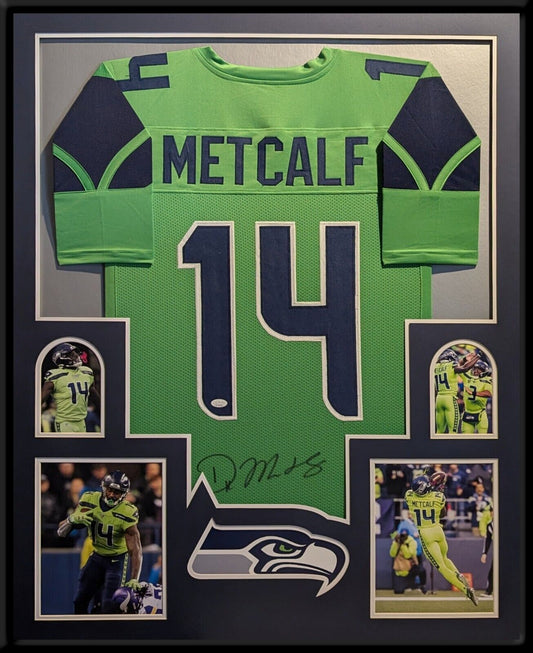 Framed Seattle Seahawks Dk Metcalf Autographed Signed Jersey Jsa Coa