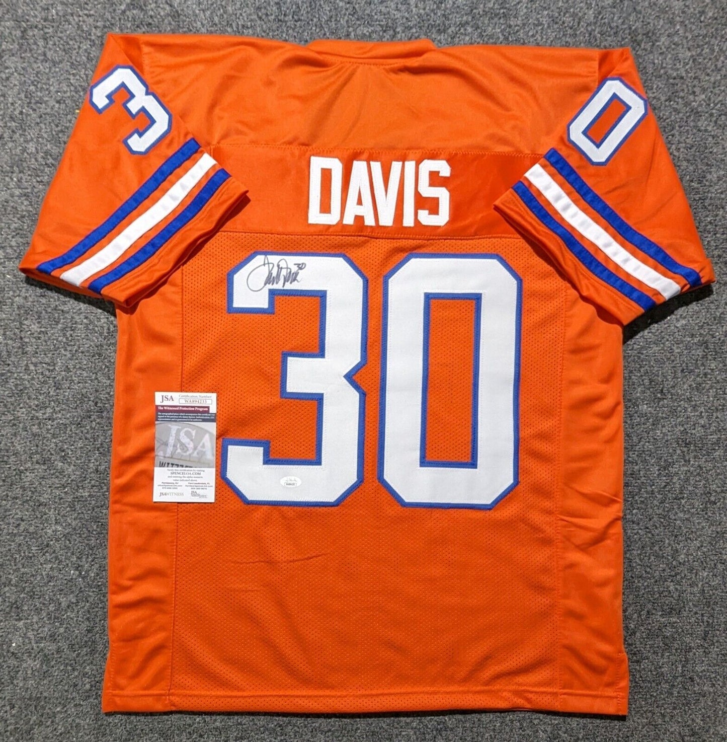 Terrell Davis Signed 34x42 Custom Framed Jersey Display (JSA COA