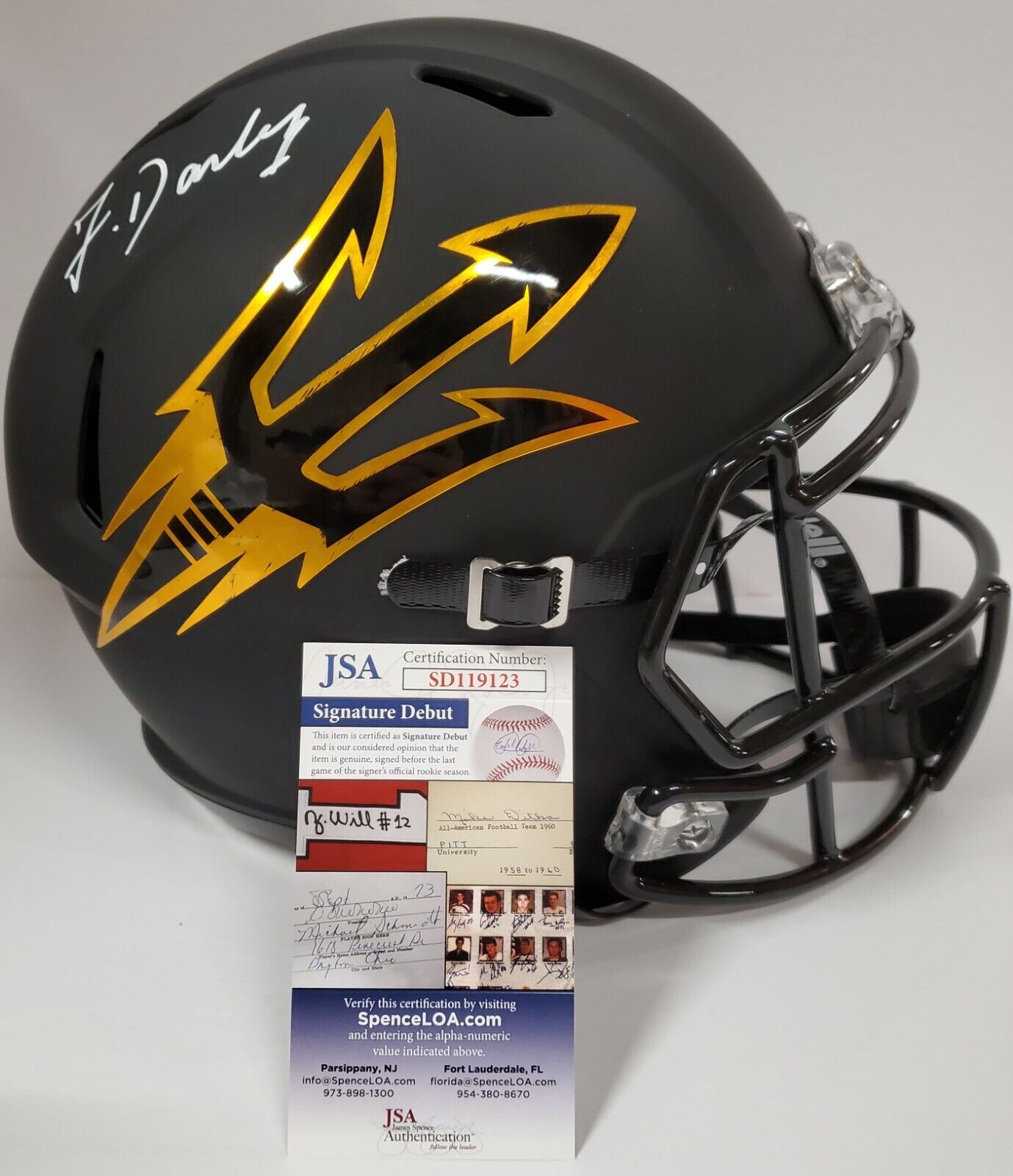 Frank Darby Signed Arizona St Sun Devils Replica Full Sz Eclipse Helmet Jsa Coa