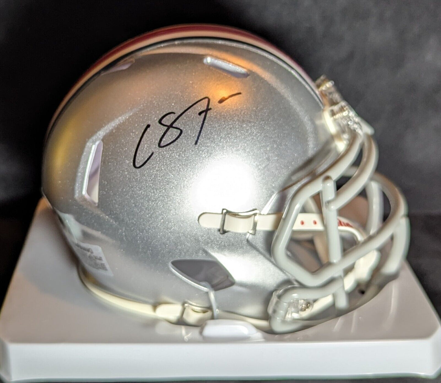 Ohio State Buckeyes Cade Stover Autographed Speed Mini Helmet Beckett Holo