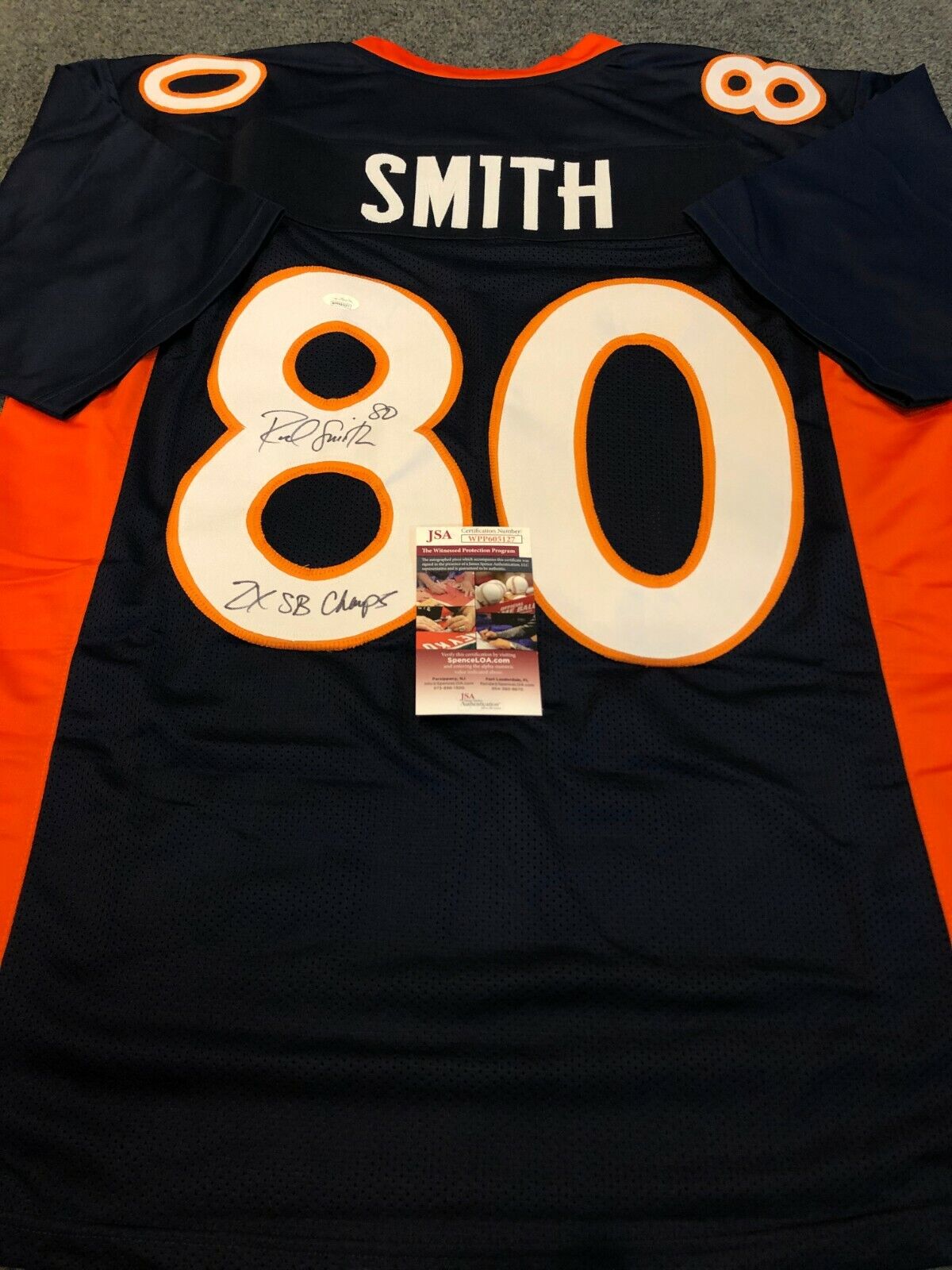 Denver Broncos Rod Smith Autographed Signed Inscribed Jersey Jsa  Coa