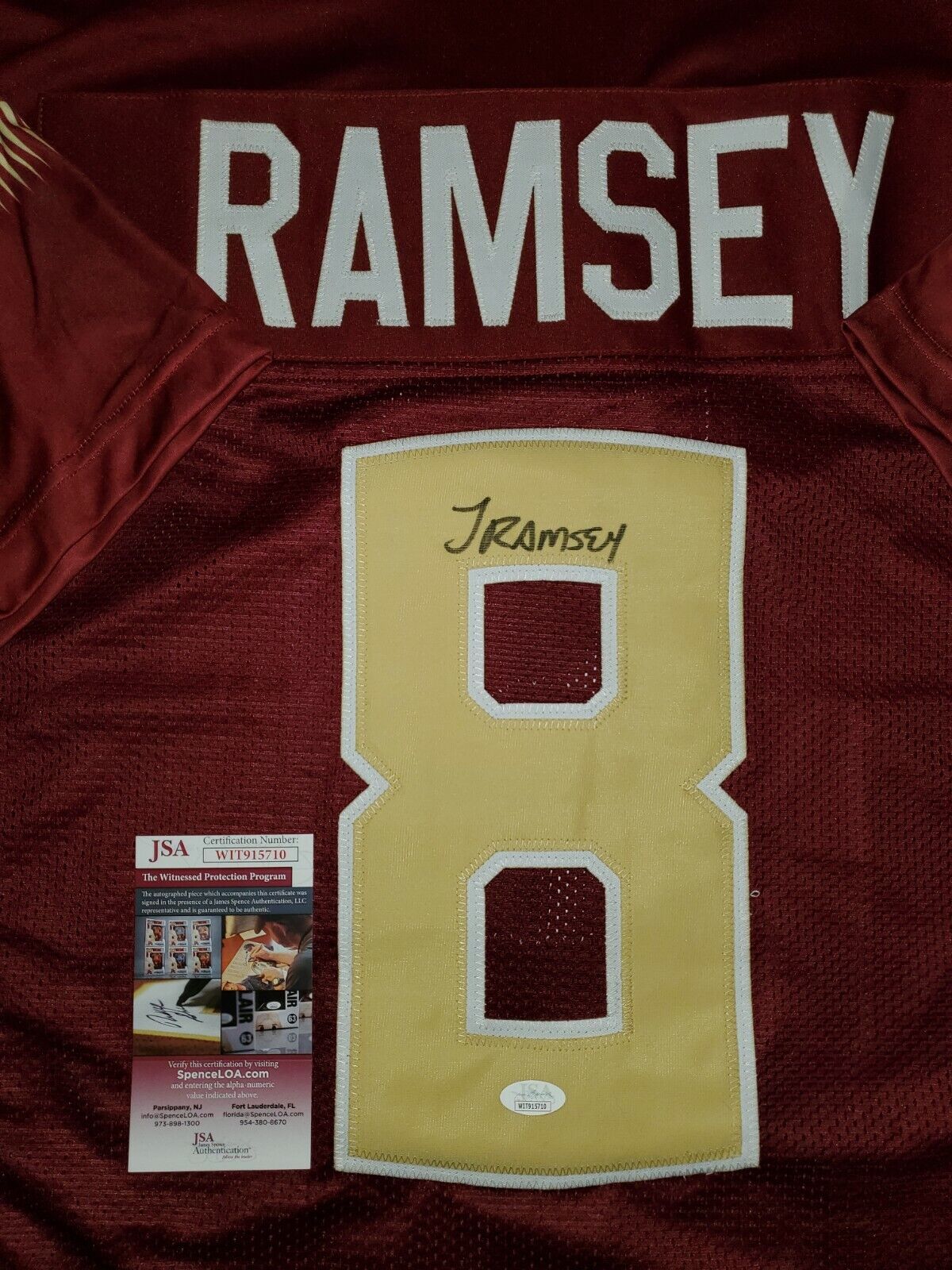 Florida State Seminoles Jalen Ramsey Autographed Signed Jersey Jsa Coa