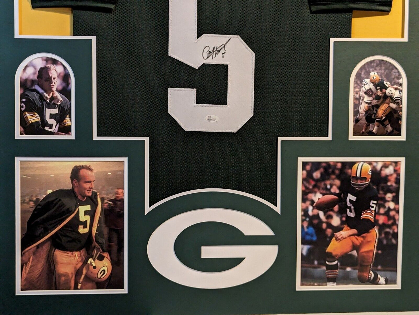 Framed Paul Hornung Autographed Signed Greenbay Packers Jersey Jsa Coa