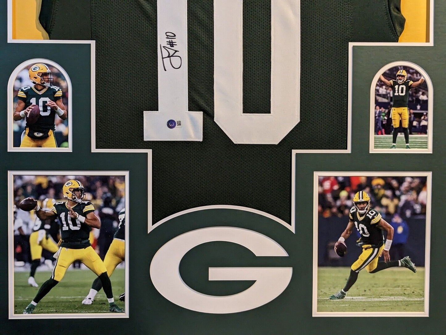 Framed Green Bay Packers Jordan Love Autographed Signed Jersey Beckett Holo