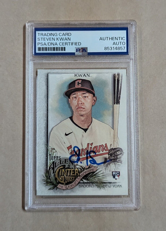 Steven Kwan Topps Allen & Ginter Rc 2022 #245 Hand Signed Psa Slabbed