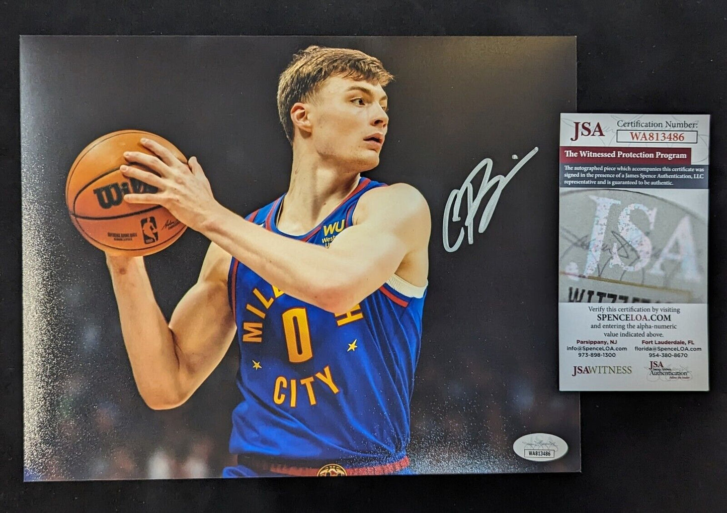 Denver Nuggets Christian Braun Autographed Signed 8X10 Photo Jsa Coa