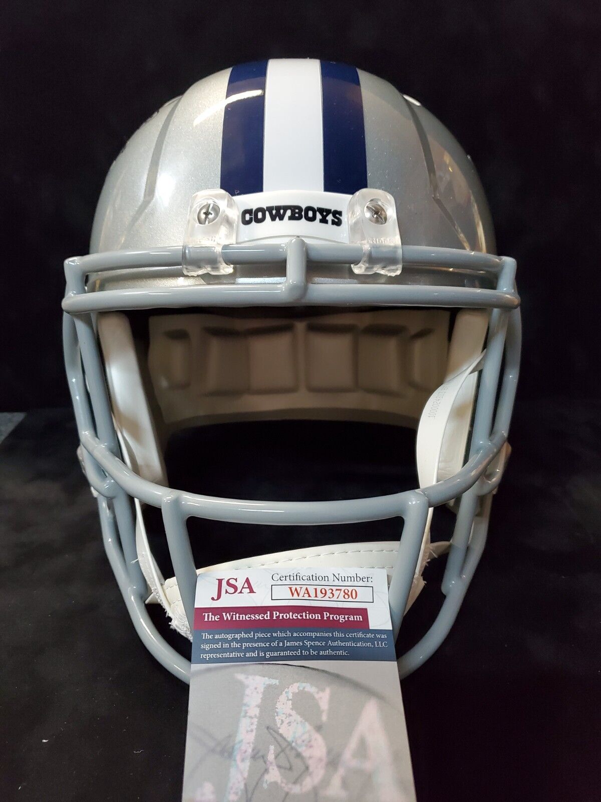 MVP Authentics Dallas Cowboys Jim Jeffcoat Signed Insc Full Size Speed Replica Helmet Jsa Coa 270 sports jersey framing , jersey framing