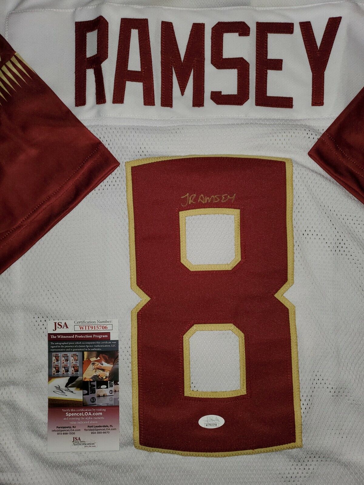 MVP Authentics Florida State Seminoles Jalen Ramsey Autographed Signed Jersey Jsa Coa 225 sports jersey framing , jersey framing