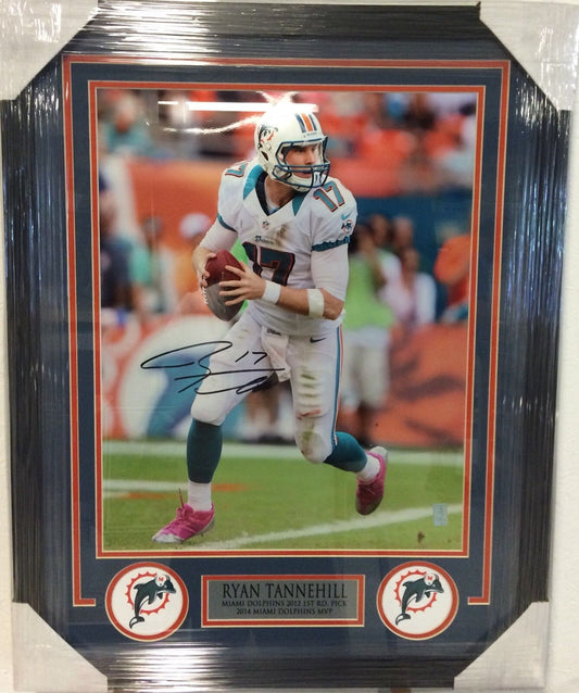 MVP Authentics Framed Signed Autographed Ryan Tannehill Miami Dolphins 16X20 Photo Gtsm Coa 225 sports jersey framing , jersey framing