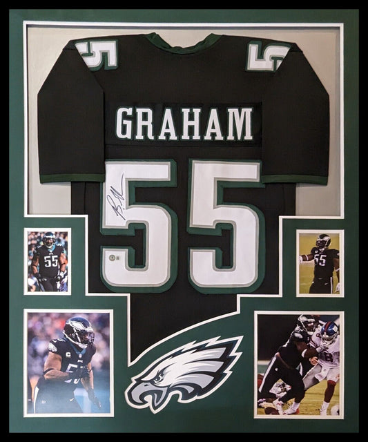 MVP Authentics Framed Philadelphia Eagles Brandon Graham Autographed Signed Jersey Beckett Holo 405 sports jersey framing , jersey framing