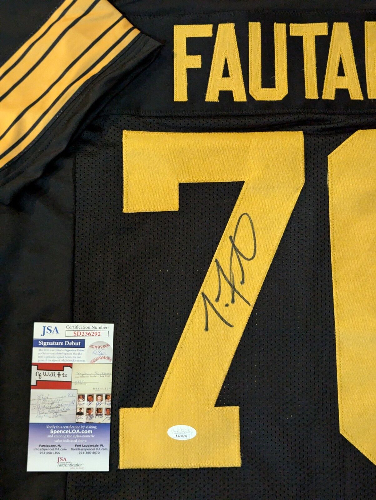 Pittsburgh Steelers Troy Fautanu Autographed Signed Jersey Jsa Coa