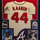 Suede Framed Atlanta Braves Hank Aaron Autographed Jersey Steiner Sports Holo