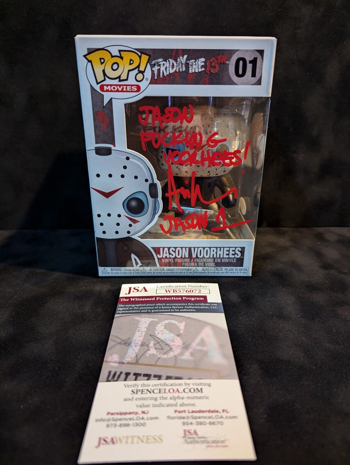 Ari Lehman Signed Insc Friday The 13Th Jason Voorhees Funko Pop Jsa Coa