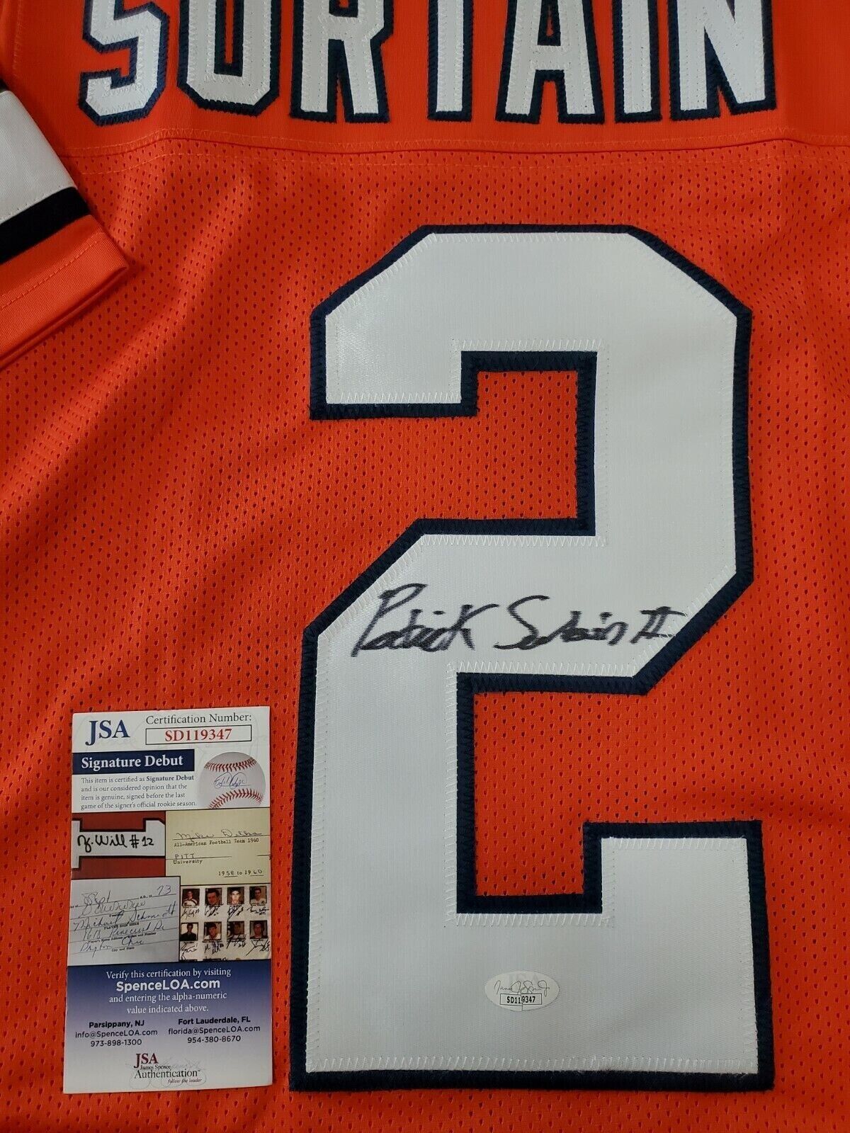 Denver Broncos Patrick Surtain Ii Autographed Signed Jersey Jsa  Coa