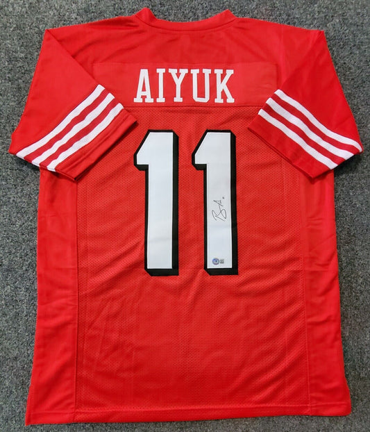 MVP Authentics San Francisco 49Ers Brandon Aiyuk Autographed Signed Jersey Beckett Holo 170.10 sports jersey framing , jersey framing