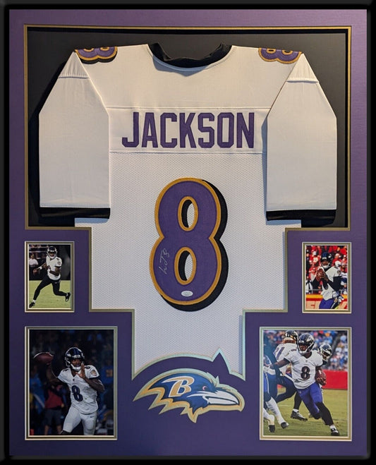 Framed Baltimore Ravens Lamar Jackson Autographed Signed Jersey Jsa Coa