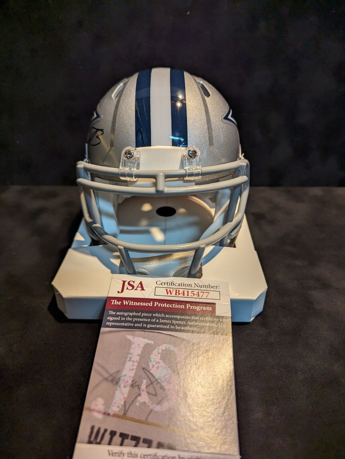 Dallas Cowboys Daron Bland Autographed Signed Speed Mini Helmet Jsa Coa