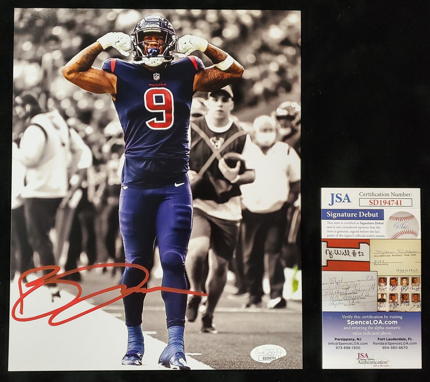 Houston Texans Brevin Jordan Autographed Signed 8X10 Photo Jsa Coa – MVP  Authentics