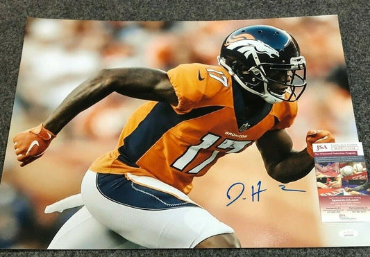 MVP Authentics Denver Broncos Daesean Hamilton Autographed Signed 16X20 Photo Jsa  Coa 71.10 sports jersey framing , jersey framing