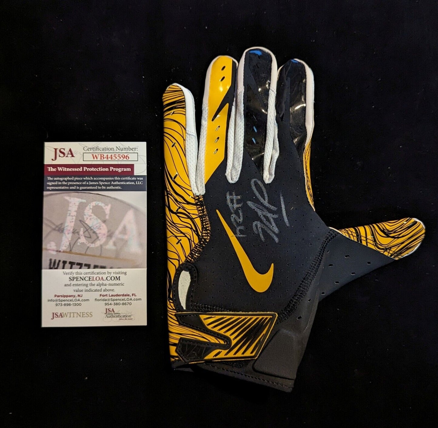 Pittsburgh Steelers Joey Porter Jr & Sr Signed Pair Of Gloves Jsa Coa