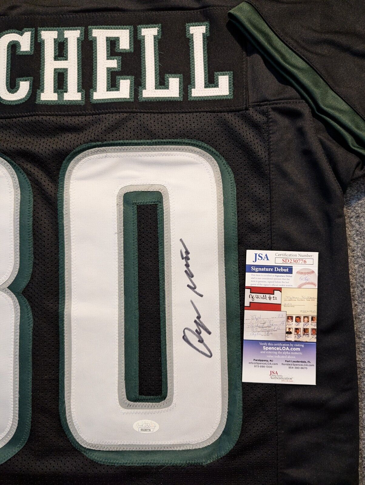 Philadelphia Eagles Quinyon Mitchell Autographed Signed Jersey Jsa Coa