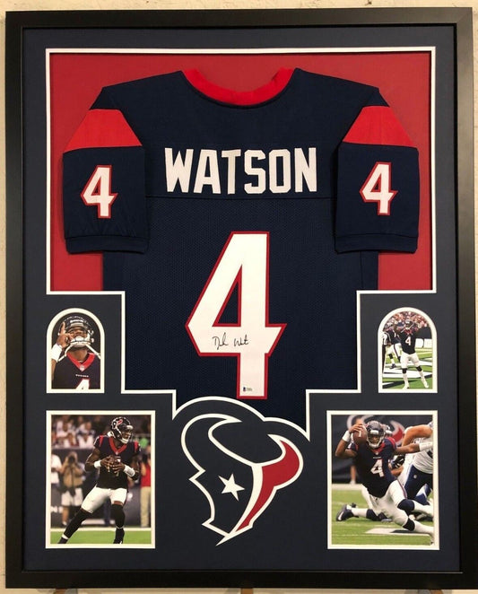 MVP Authentics Framed Houston Texans Deshaun Watson Autographed Signed Jersey Beckett Coa 540 sports jersey framing , jersey framing