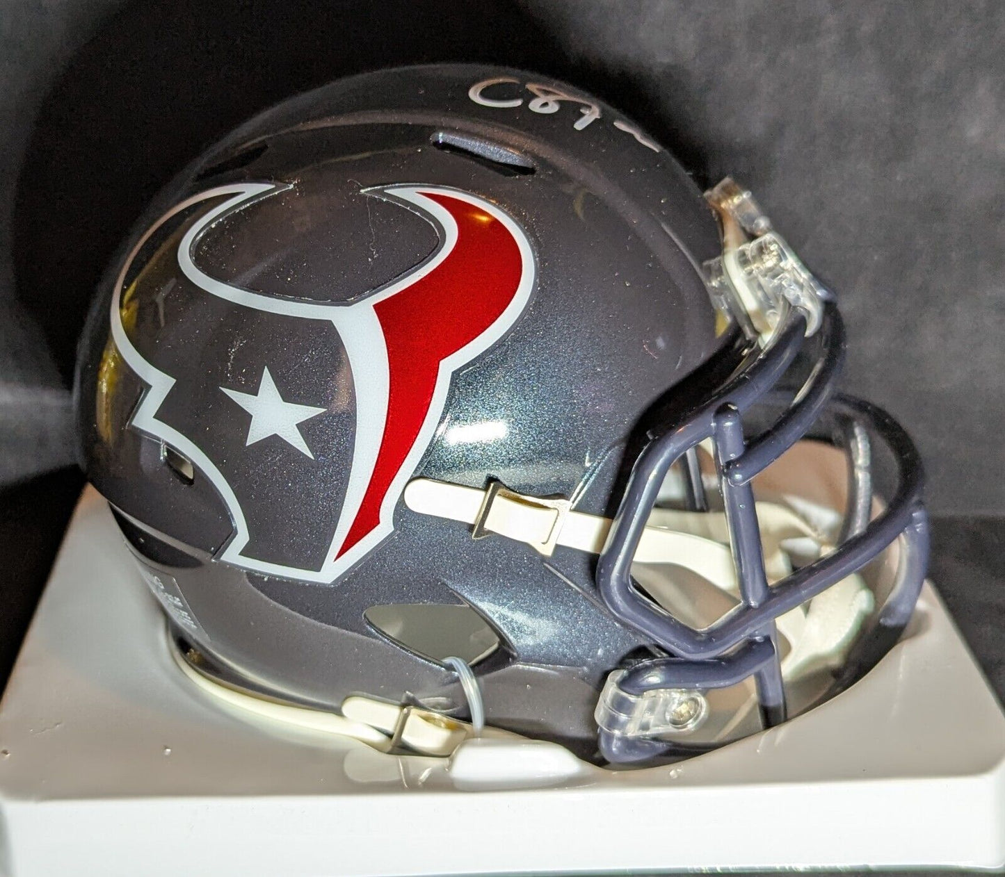 Houston Texans Cade Stover Signed Speed Mini Helmet Beckett Hologram