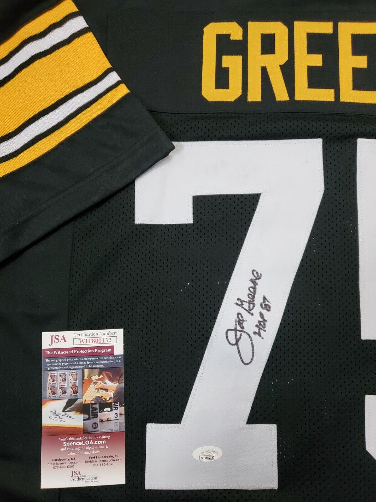 Pittsburgh Steelers Mean Joe Greene Autographed Inscribed Jersey Jsa Coa