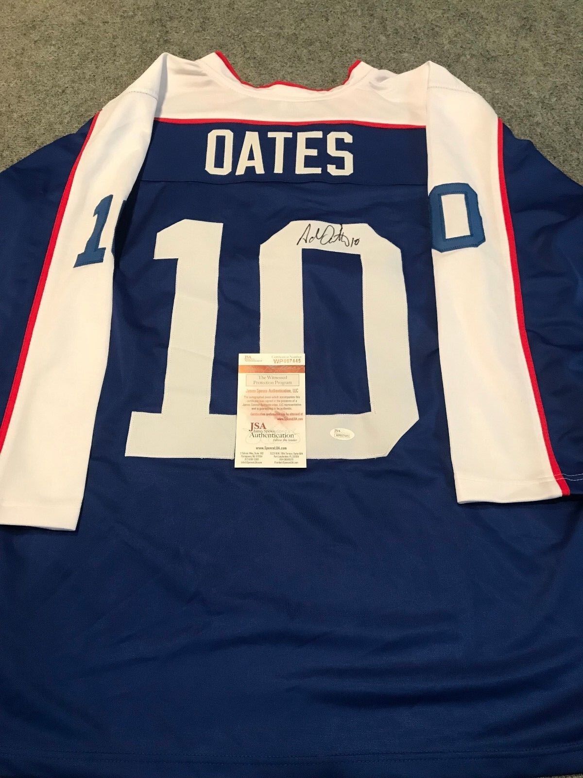 Adam Oates Autographed Signed Markham Waxers Jersey Jsa Coa