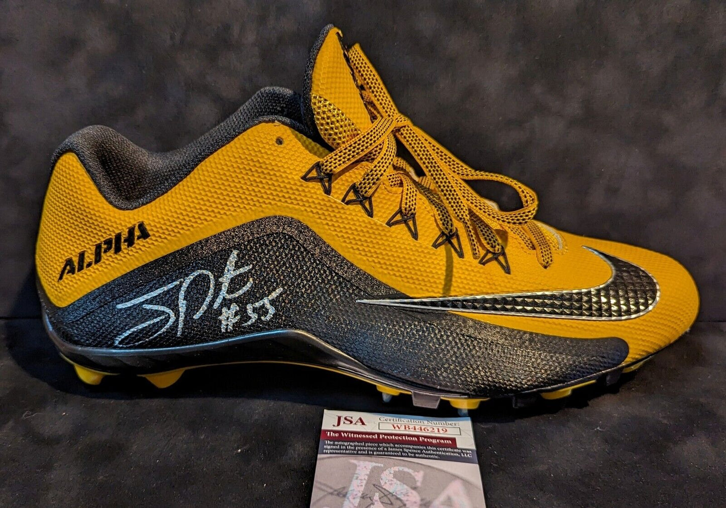 Pittsburgh Steelers Joey Porter Jr & Sr Autographed Signed Pair Cleats Jsa Coa