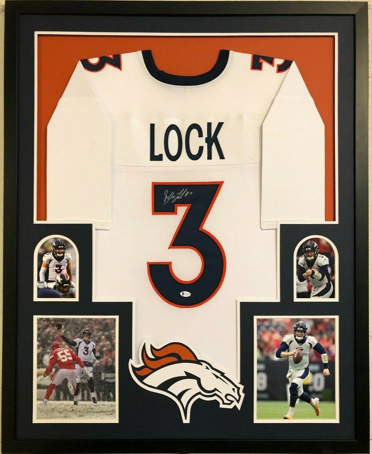 MVP Authentics Framed Denver Broncos Drew Lock Autographed Signed Jersey Beckett Coa 539.10 sports jersey framing , jersey framing