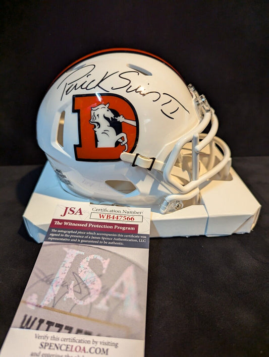 Denver Broncos Patrick Surtain Ii Signed White Throwback Mini Helmet Jsa Coa