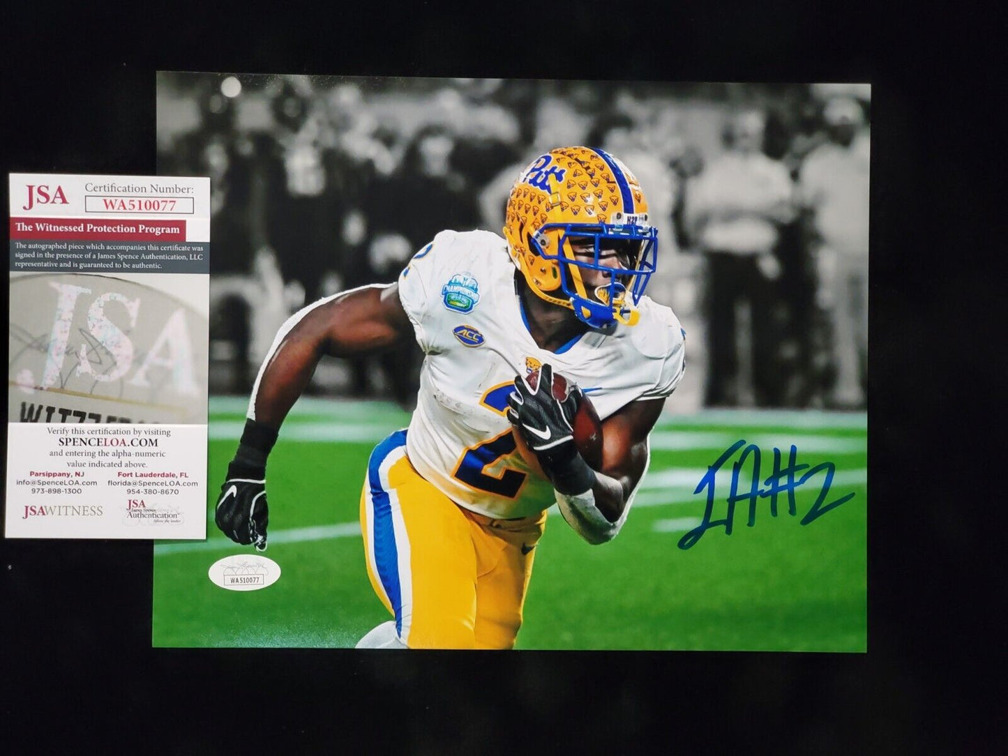 Pitt Panthers Israel "Izzy" Abanikanda  Signed 8X10 Photo Jsa Coa