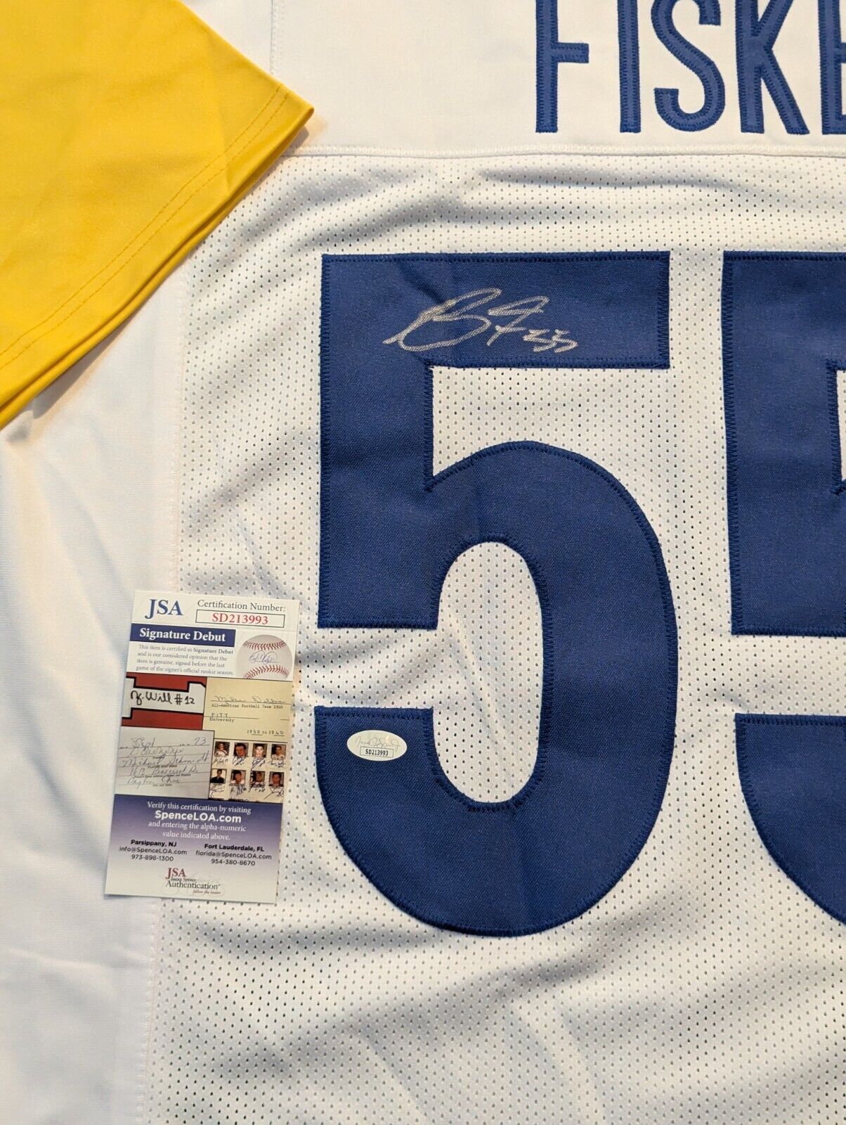 Los Angeles Rams Braden Fiske Autographed Signed Jersey Jsa Coa