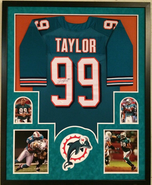 MVP Authentics Framed Miami Dolphins Jason Taylor Autographed Signed Jersey Jsa Coa 539.10 sports jersey framing , jersey framing