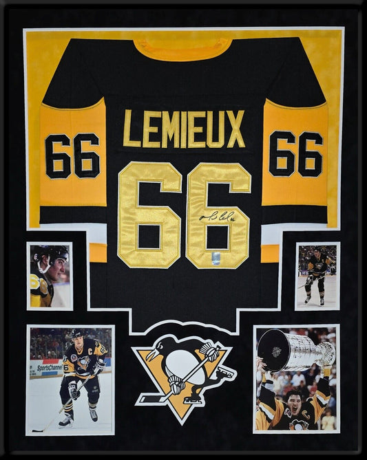 Framed Pittsburgh Penguins Mario Lemieux Autographed Signed Jersey Frameworth