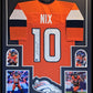 Framed Denver Broncos Bo Nix Autographed Signed Jersey Beckett Hologram