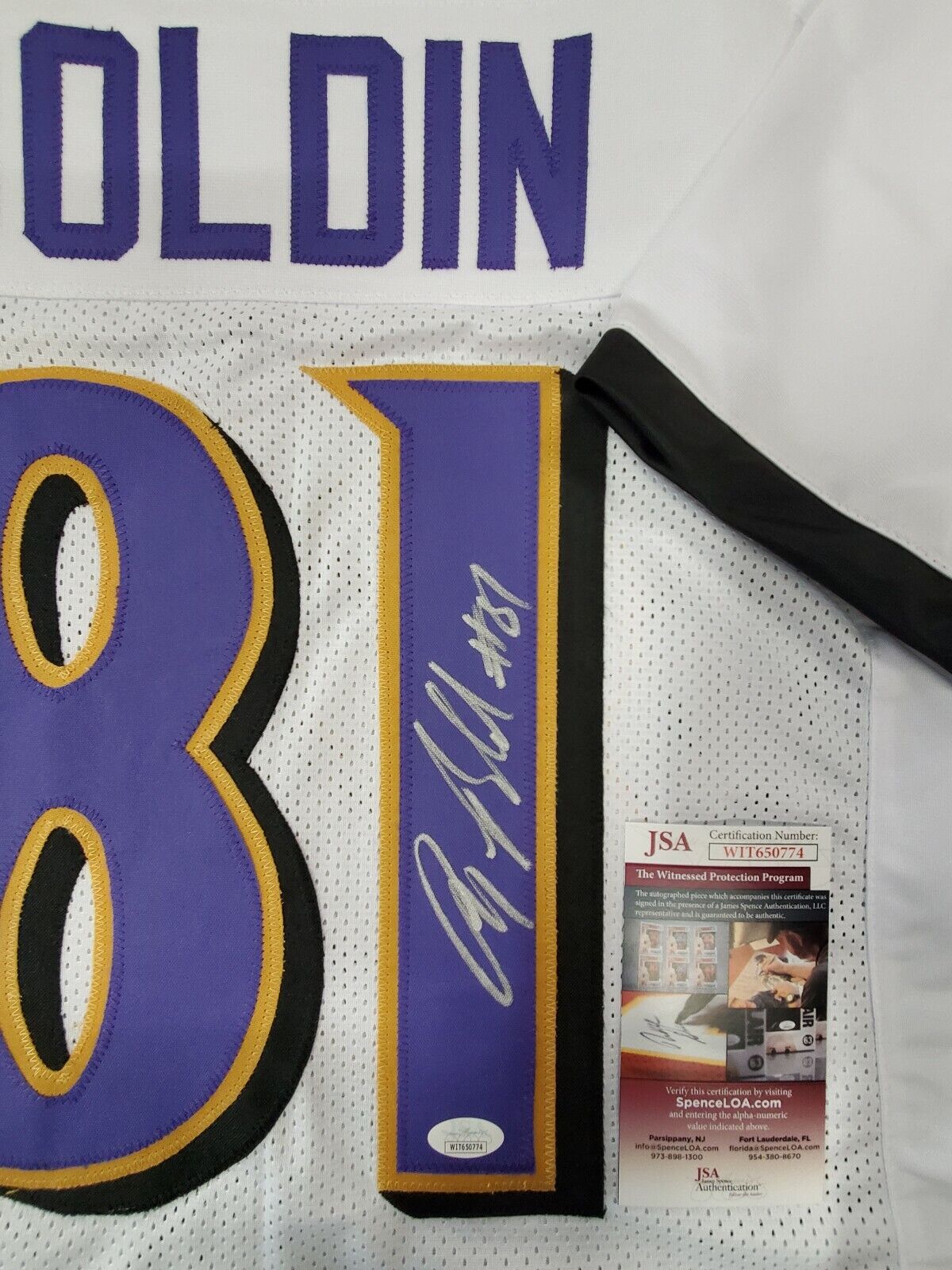 Anquan buying Boldin Autographed signed ravens jersey New