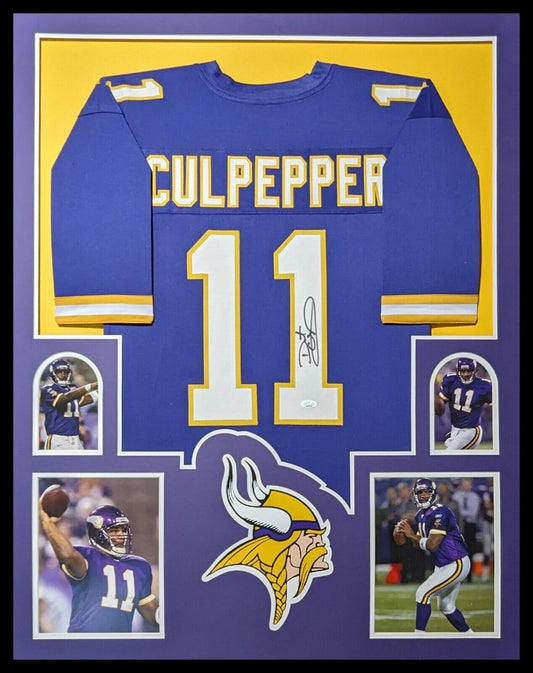 MVP Authentics Framed Minnesota Vikings Daunte Culpepper Autographed Signed Jersey Jsa Coa 450 sports jersey framing , jersey framing