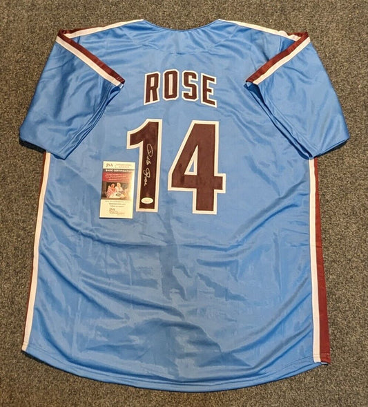 Philadelphia Phillies Pete Rose Autographed Signed Custom Jersey Jsa Coa