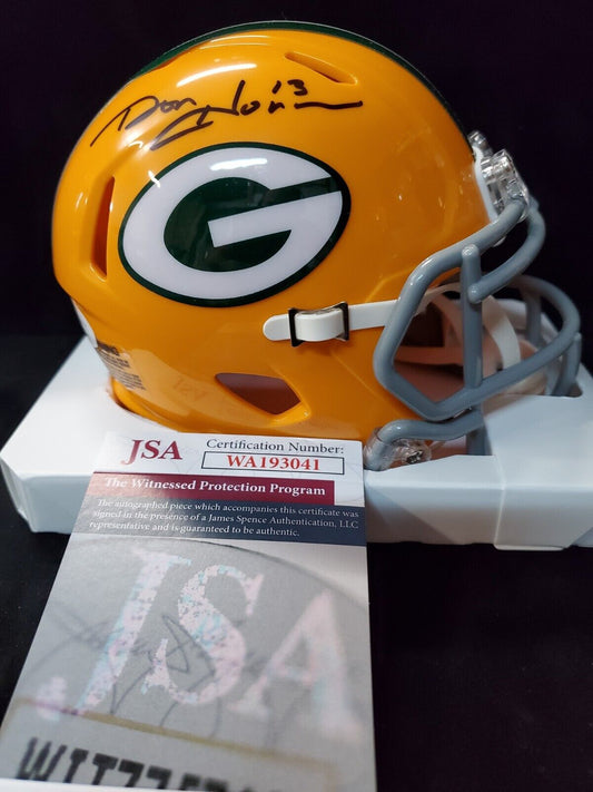 Green Bay Packers Don Horn Autographed Signed Speed Mini Helmet Jsa Coa