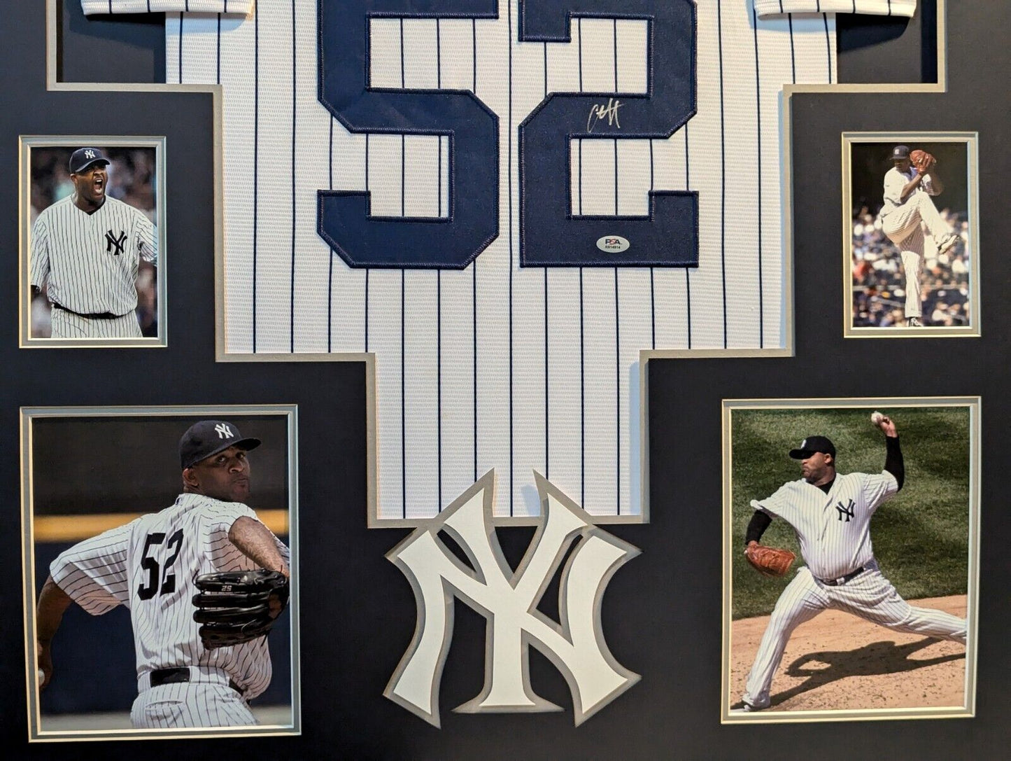 Framed New York Yankees Cc Sabathia Autographed Signed Jersey Psa Coa